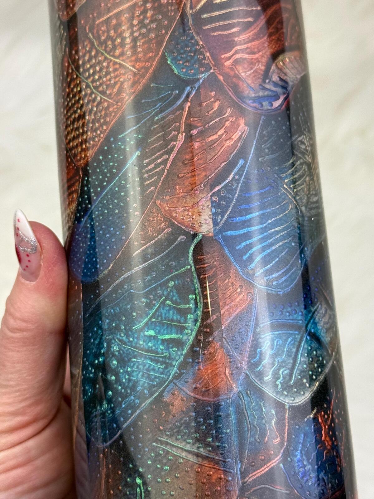 READY TO SHIP Dragon Scale 24oz skinny hand detailed Epoxy tumbler Violent Little Thing