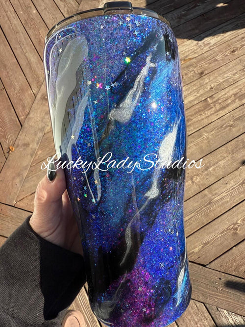 Moon Night Sky 30oz Modern Style Glitter Epoxy Tumbler Galaxy it’s just a phase