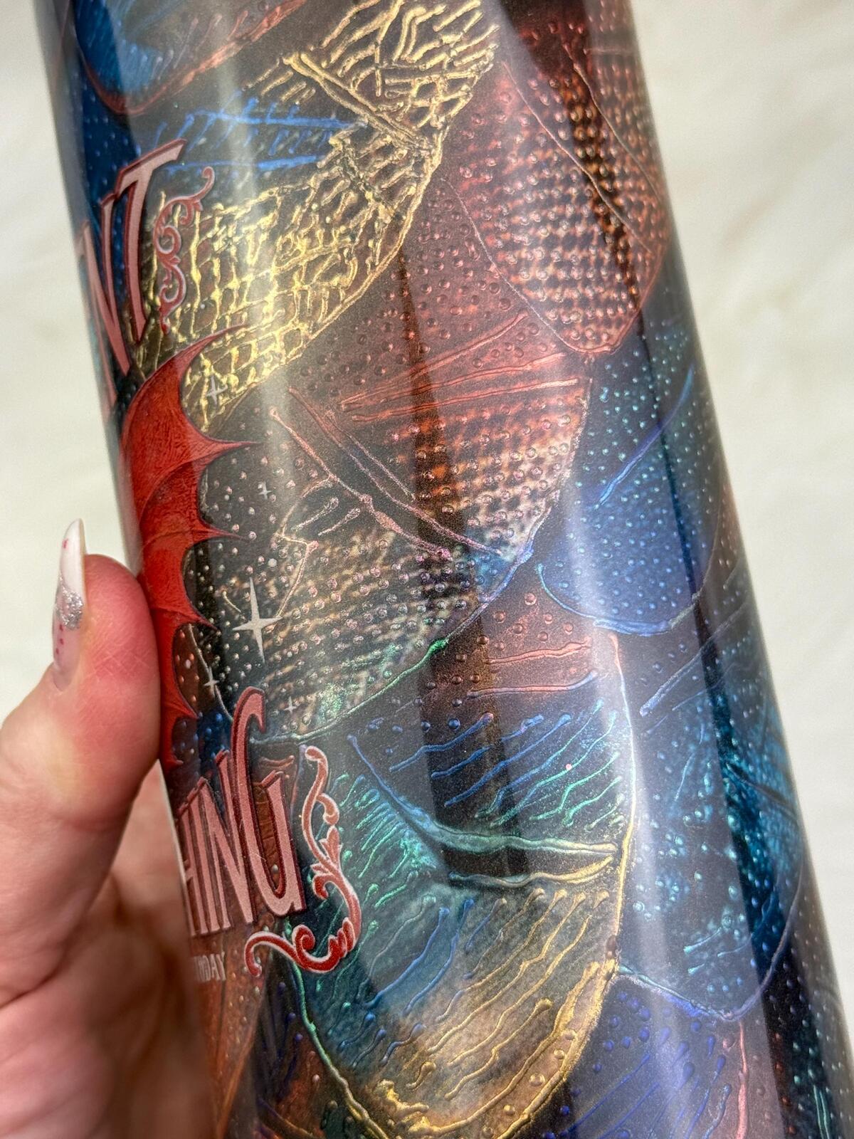 READY TO SHIP Dragon Scale 24oz skinny hand detailed Epoxy tumbler Violent Little Thing
