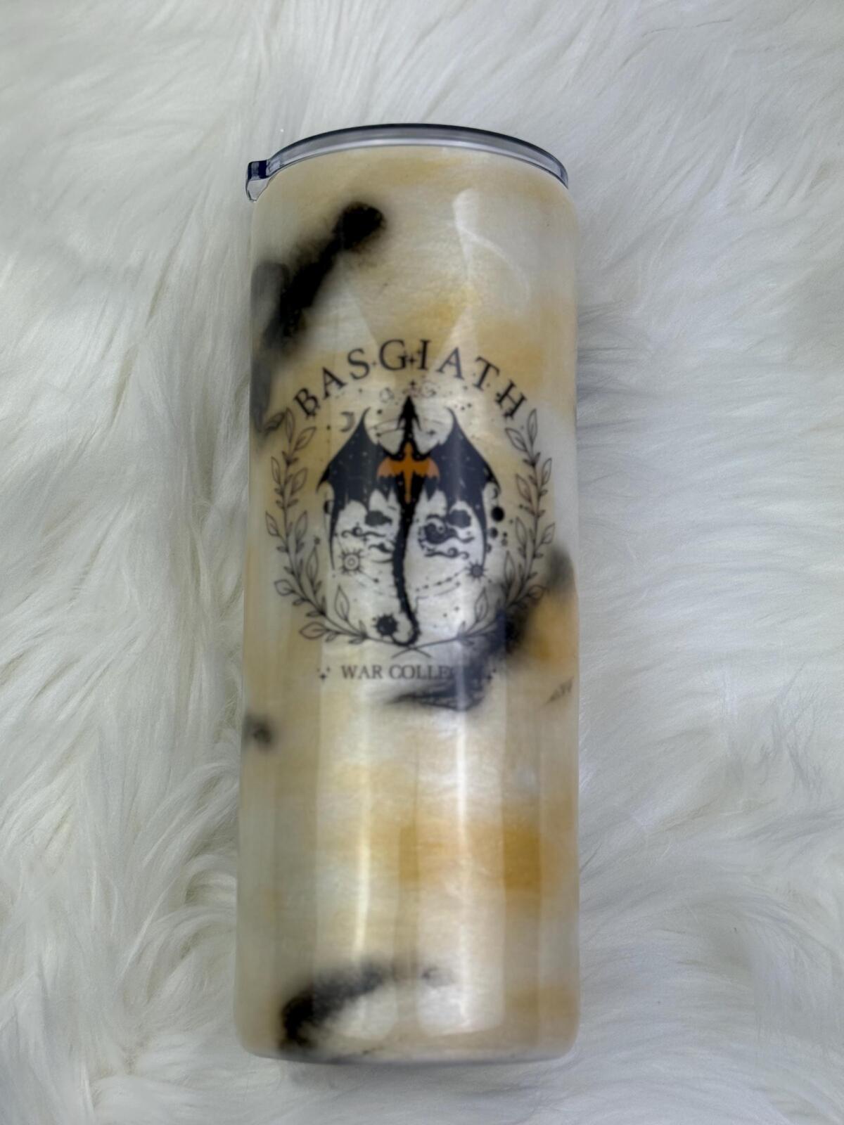READY TO SHIP Dragon Rider 24oz skinny mica swirls marble  Epoxy tumbler