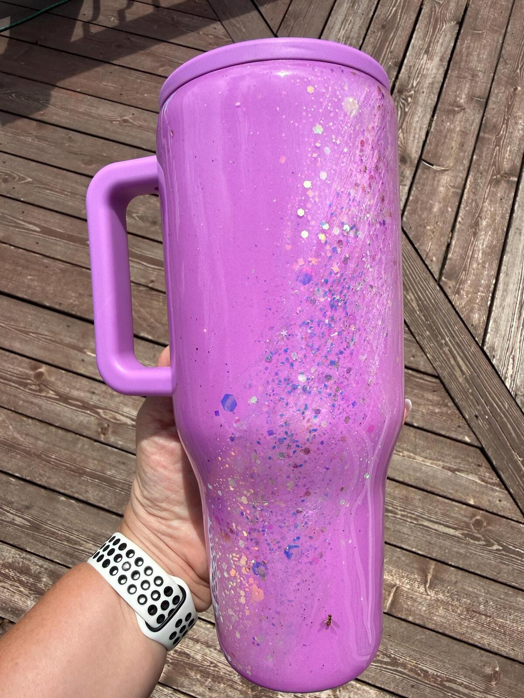 READY TO SHIP - HydroJug Pulse Purple Swirl Marble - 32oz  - Glitter Opal swirl glass delicious gorgeous