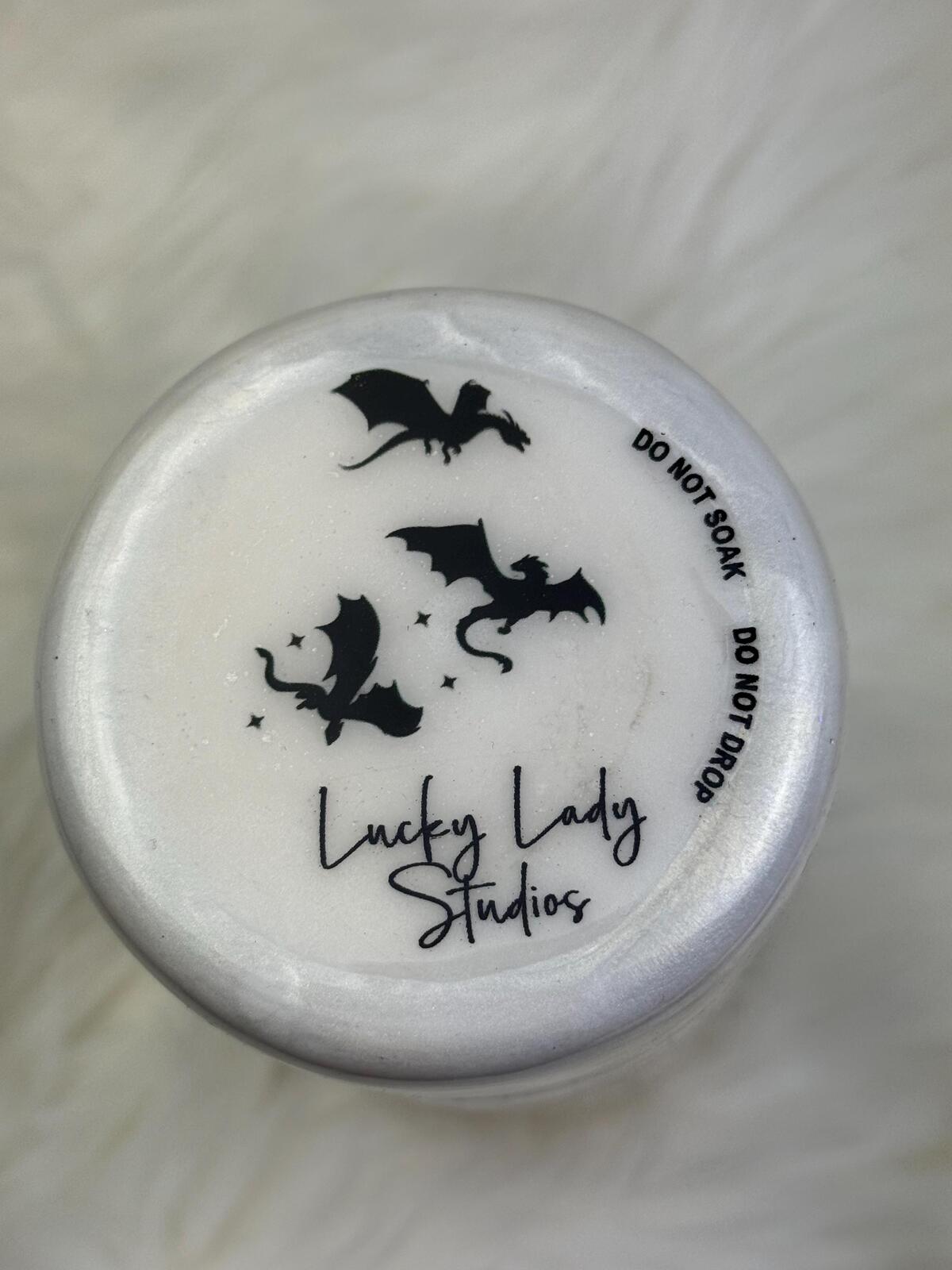 READY TO SHIP Dragon Rider War College 30oz  skinny mica swirls marble  Epoxy tumbler