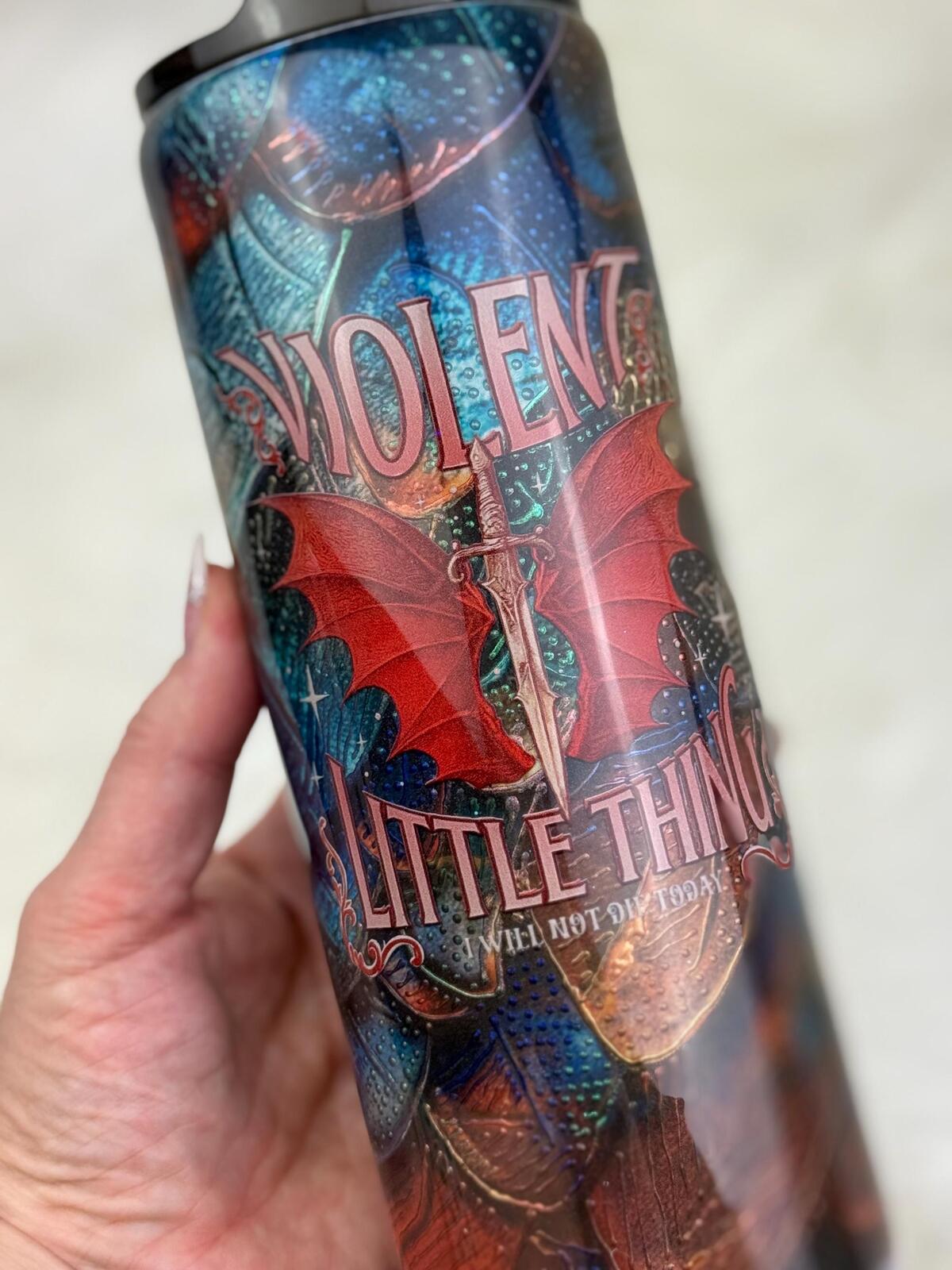 READY TO SHIP Dragon Scale 24oz skinny hand detailed Epoxy tumbler Violent Little Thing