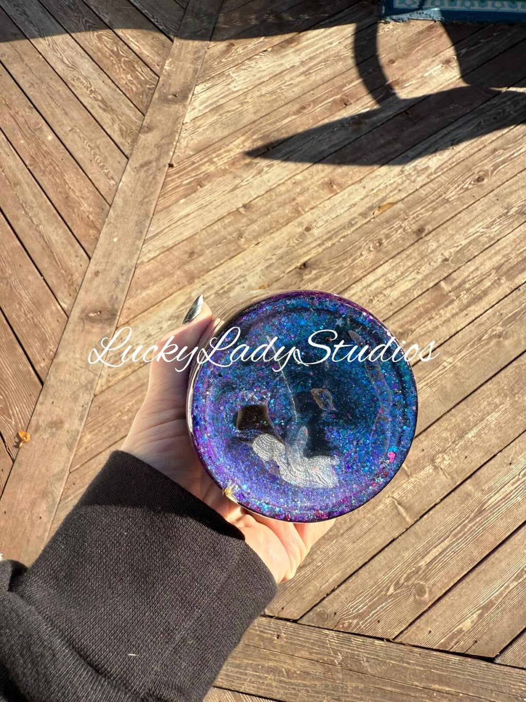 Witchy Woman 24oz tapered Glitter Epoxy Tumbler Galaxy