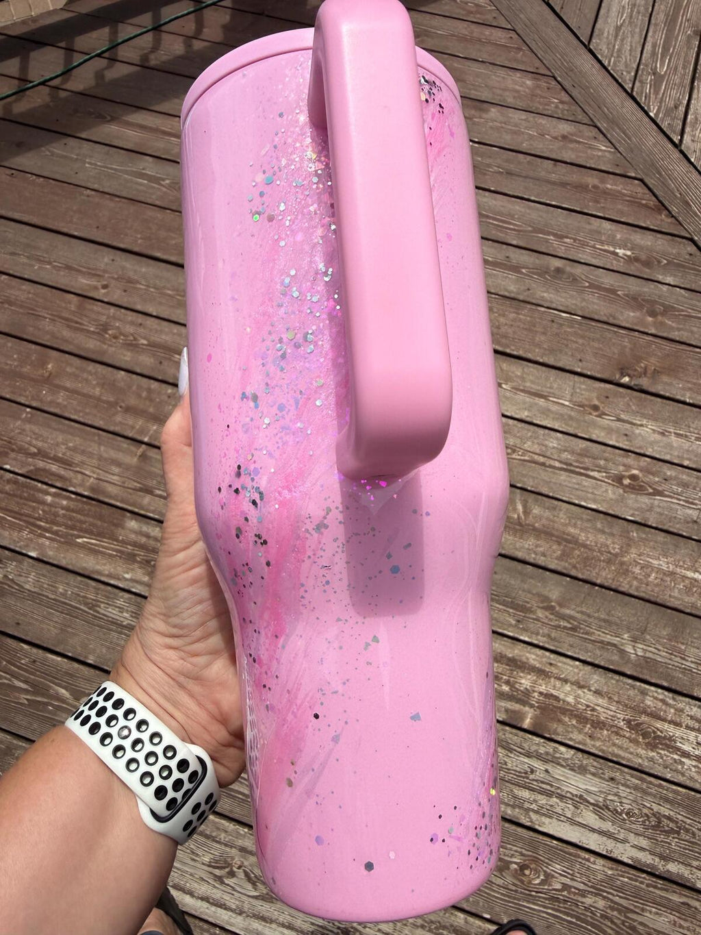 READY TO SHIP - HydroJug Blush Opal Marble -  40oz  - Glitter Pink swirl pink opal delicious gorgeous