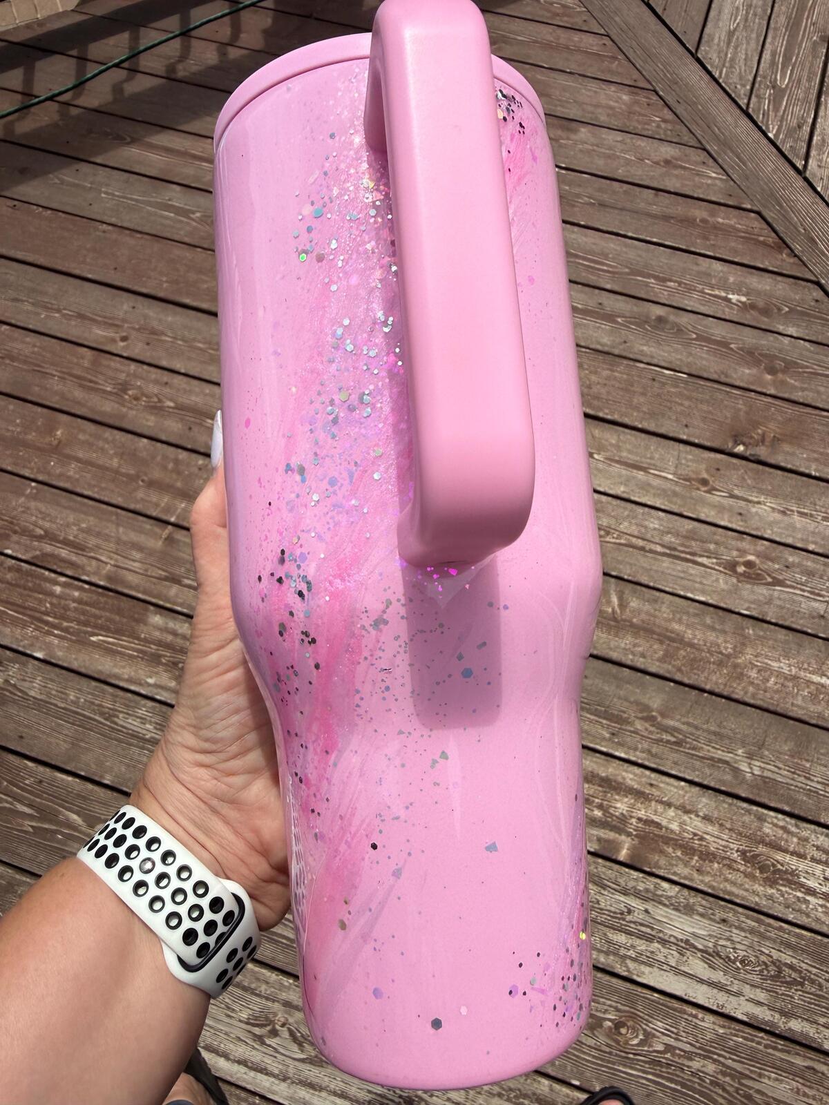 READY TO SHIP - HydroJug Blush Opal Marble -  40oz  - Glitter Pink swirl pink opal delicious gorgeous