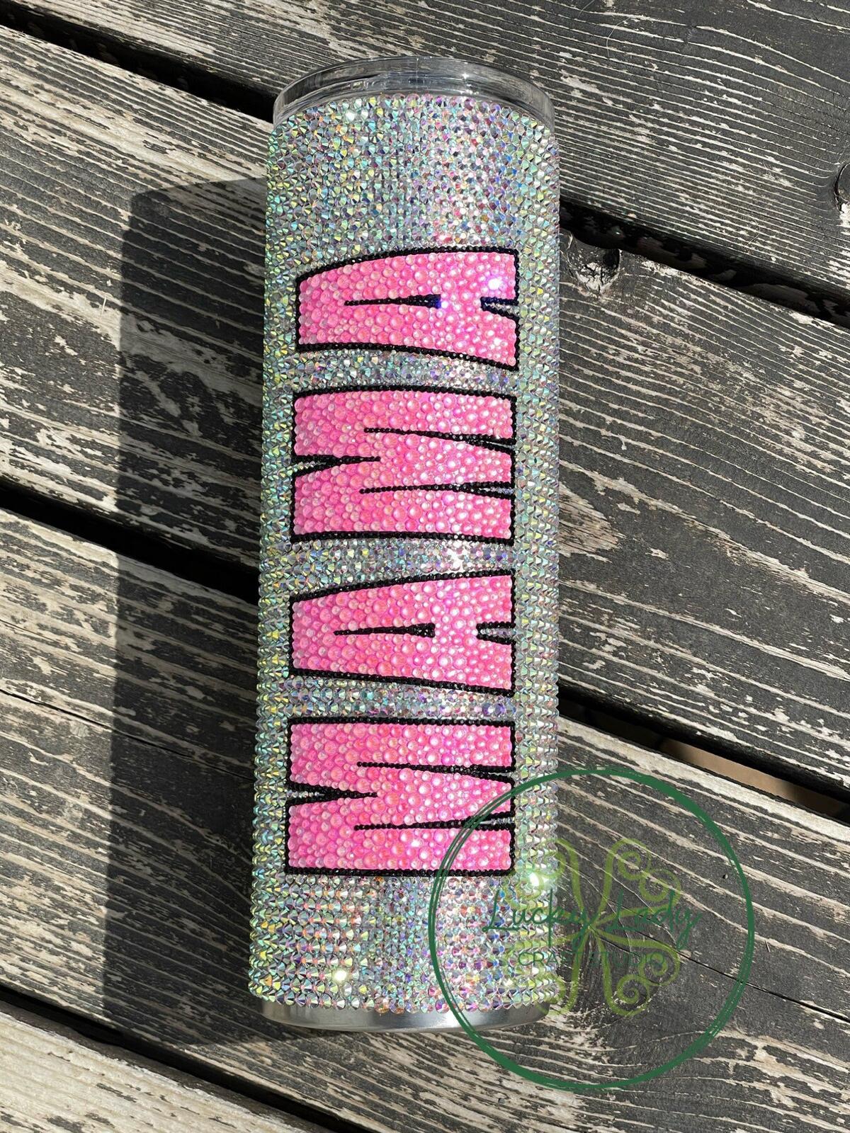 READY TO SHIP Hot Pink Mama Rhinestone 30oz Tumbler - high quality glass rhinestones