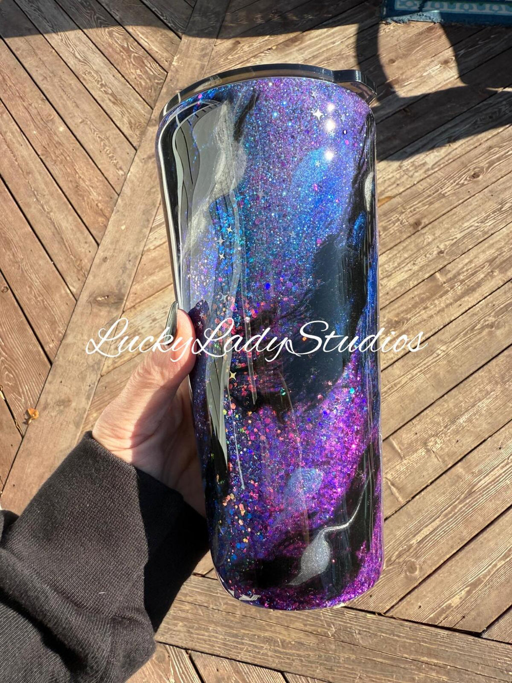 Witchy Woman 24oz tapered Glitter Epoxy Tumbler Galaxy