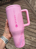 READY TO SHIP - HydroJug Blush Opal Marble -  40oz  - Glitter Pink swirl pink opal delicious gorgeous