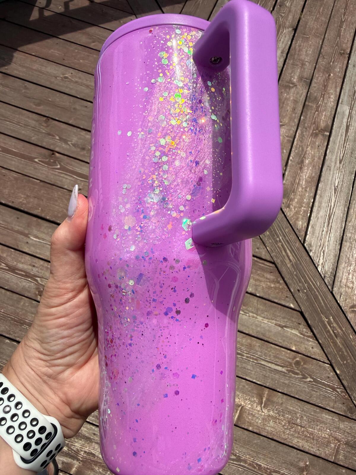 READY TO SHIP - HydroJug Pulse Purple Swirl Marble - 32oz  - Glitter Opal swirl glass delicious gorgeous