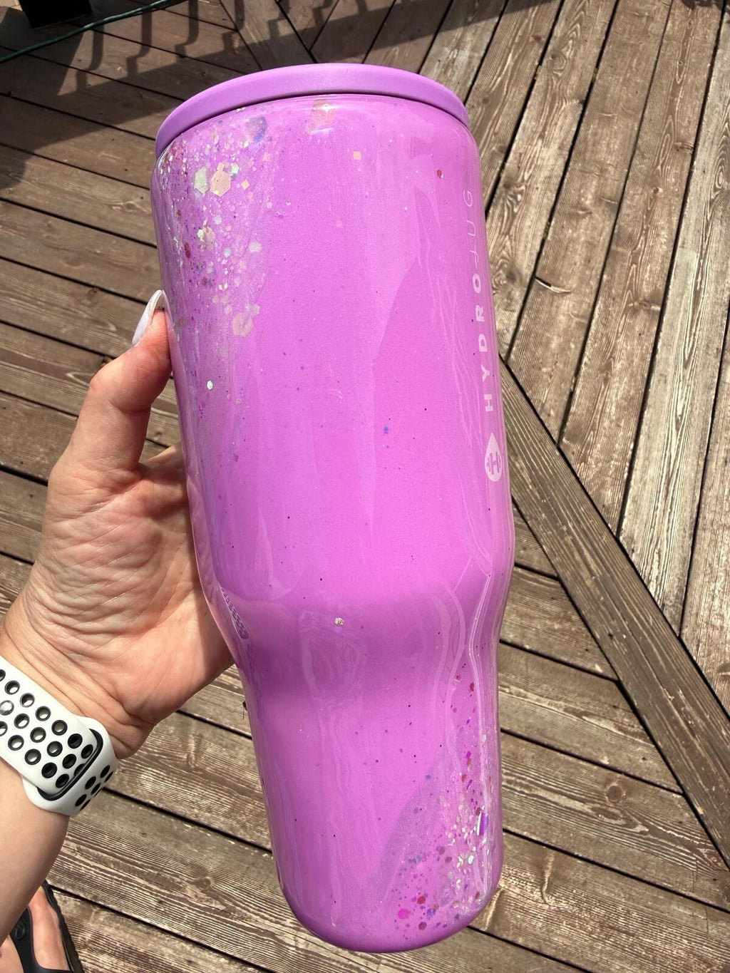 READY TO SHIP - HydroJug Pulse Purple Swirl Marble - 32oz  - Glitter Opal swirl glass delicious gorgeous