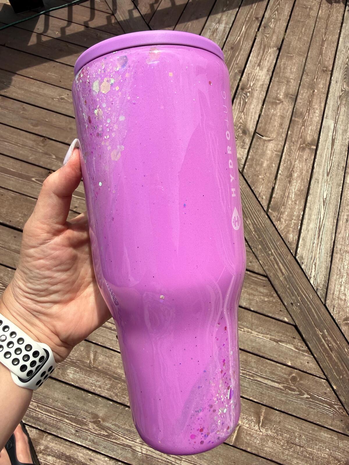 READY TO SHIP - HydroJug Pulse Purple Swirl Marble - 32oz  - Glitter Opal swirl glass delicious gorgeous