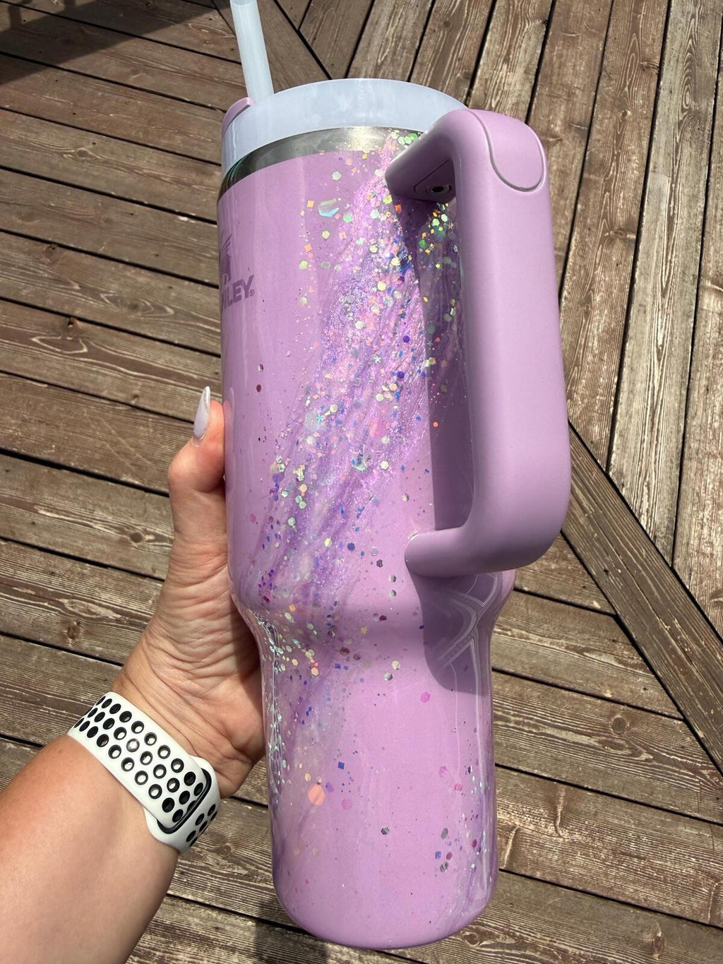 READY TO SHIP - HydroJug Lilac Opal Marble - 40oz  - Glitter purple swirl glass delicious gorgeous