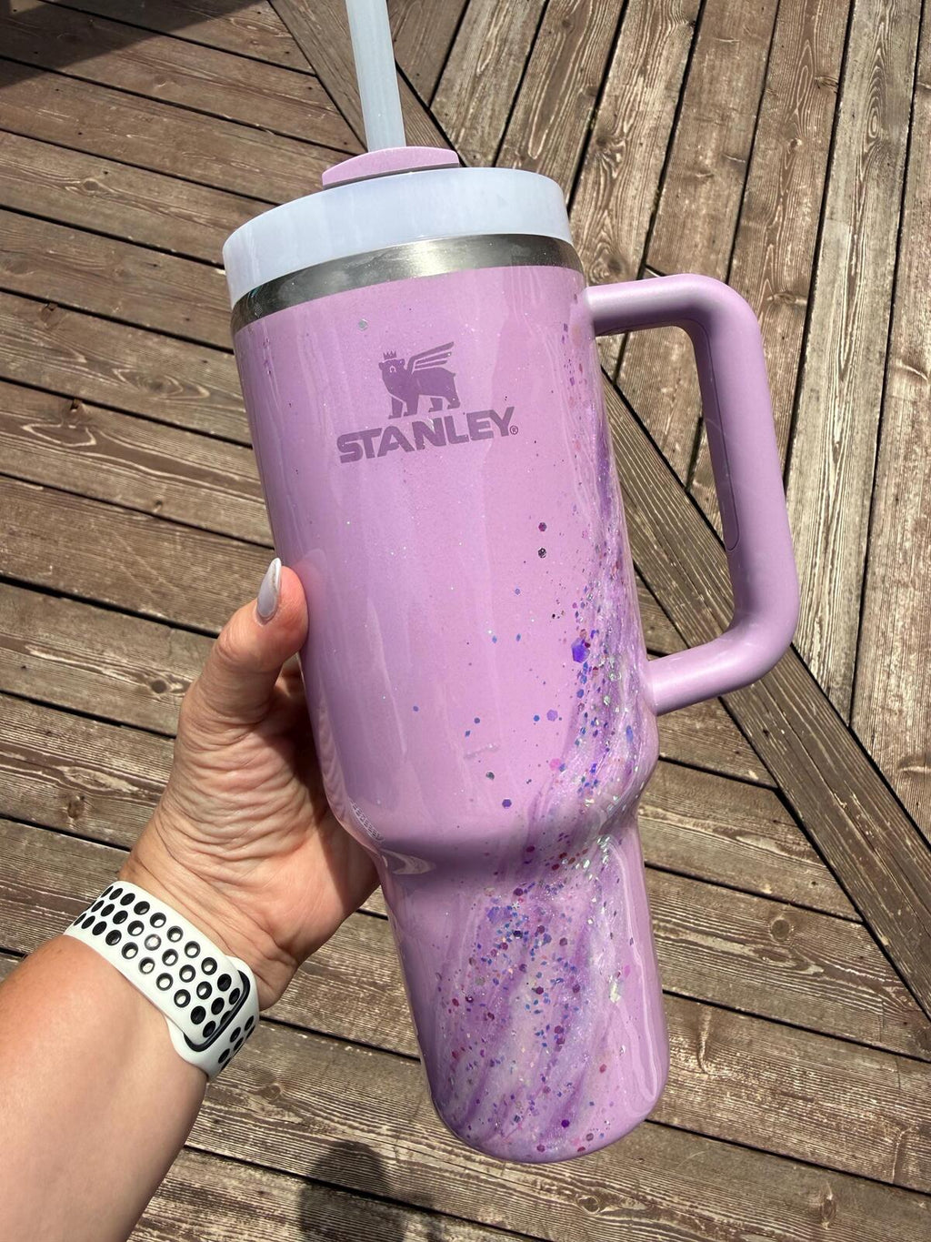 READY TO SHIP - HydroJug Lilac Opal Marble - 40oz  - Glitter purple swirl glass delicious gorgeous