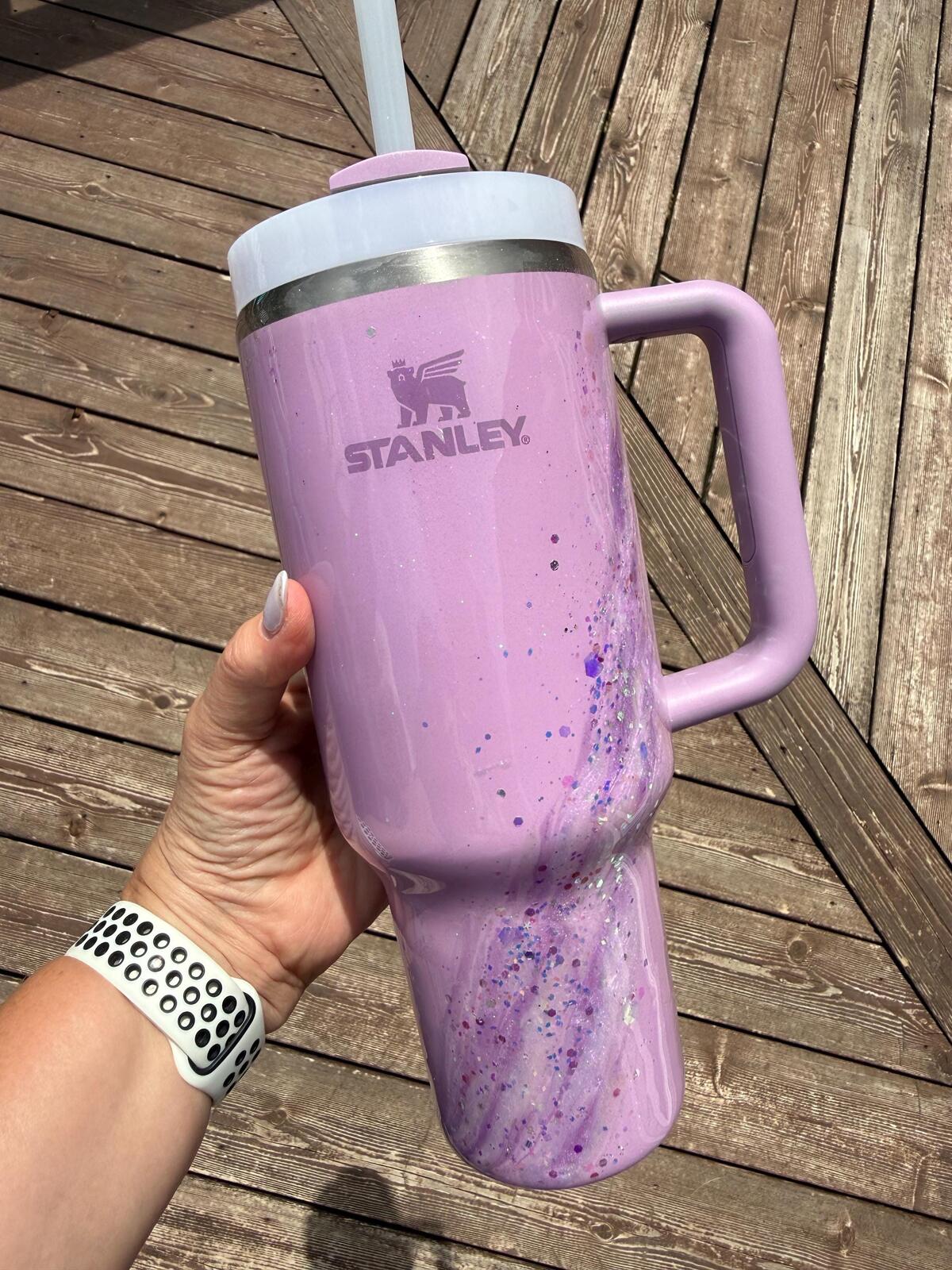 READY TO SHIP - HydroJug Lilac Opal Marble - 40oz  - Glitter purple swirl glass delicious gorgeous